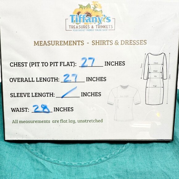 Silk Club Tank Top Womens 3X Teal Green Washable Linen Lightweight Sleeveless - Picture 5 of 8